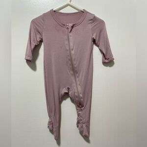 Bamboo muted Pink Baby Onesie with Zipper